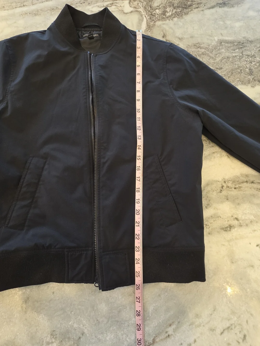 Banana Republic Men's Black Bomber Jacket - Zip Front